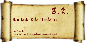 Bartek Kálmán névjegykártya