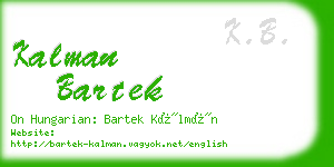 kalman bartek business card